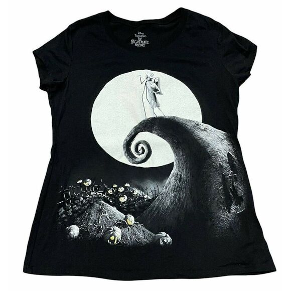 Disney Nightmare Before‎ Christmas T Shirt Junior Size XXL (19) Black - Picture 1 of 3